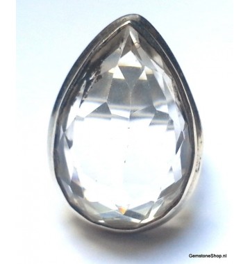 Bergkristal in Zilver Ring 15.5
