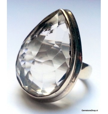 Bergkristal in Zilver Ring 15.5