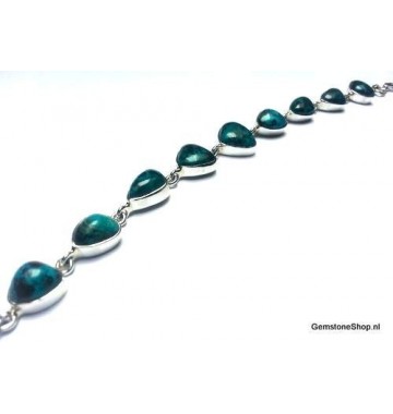 Chrysocolla in Zilver Armsieraad