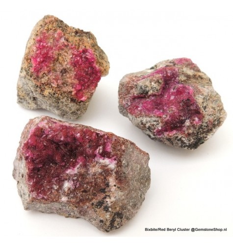 Bixbite (red beryl) cluster
